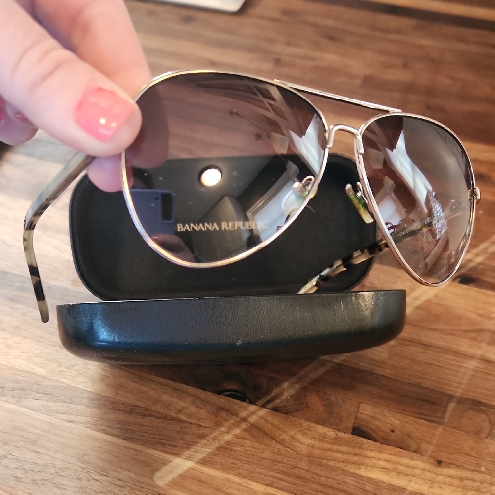 Banana Republic Gold Aviator Sunglasses